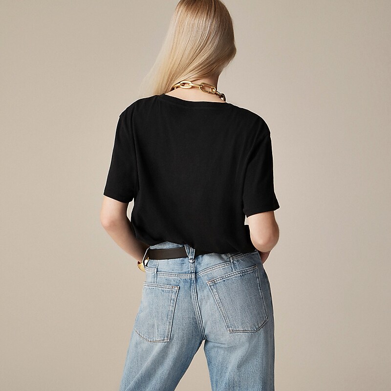 J.Crew Vintage jersey classic-fit crewneck T-shirt Black Sale | 21SVCBONK