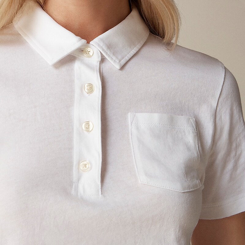 J.Crew Vintage jersey shrunken polo T-shirt White Online | 85HGAJTLD