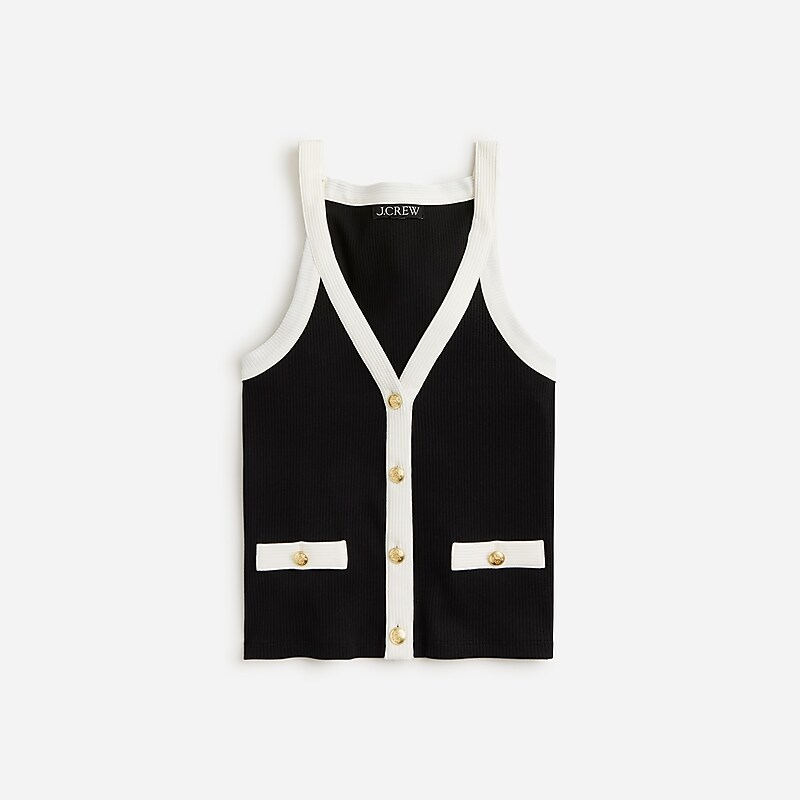 J.Crew Vintage rib lady tank top Black Online | 86QNXCIET