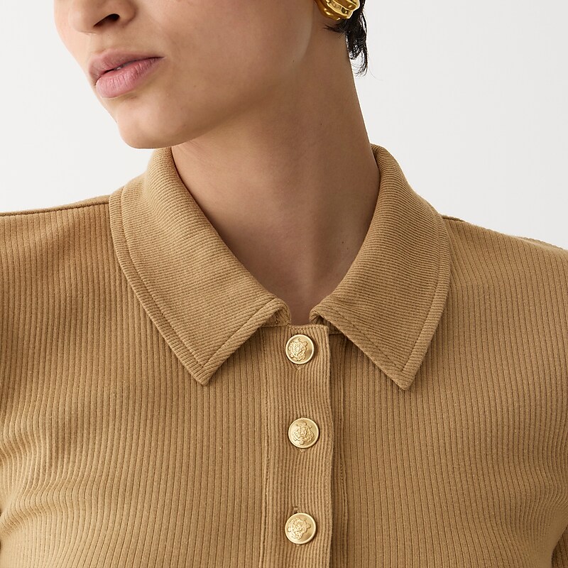 J.Crew Vintage rib polo T-shirt Camel Online | 08JBWYTXI