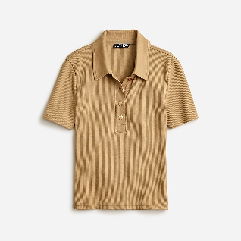 J.Crew Vintage rib polo T-shirt Camel Online | 08JBWYTXI