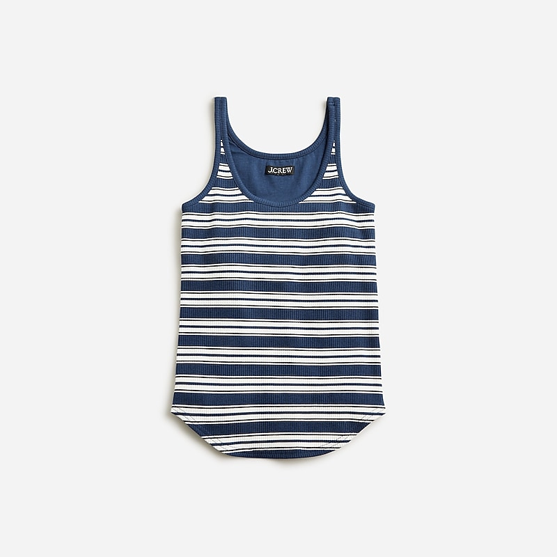 J.Crew Vintage rib shelf-bra tank top Leo Stripe Evening Ivor Clearance | 42HBMDGJU