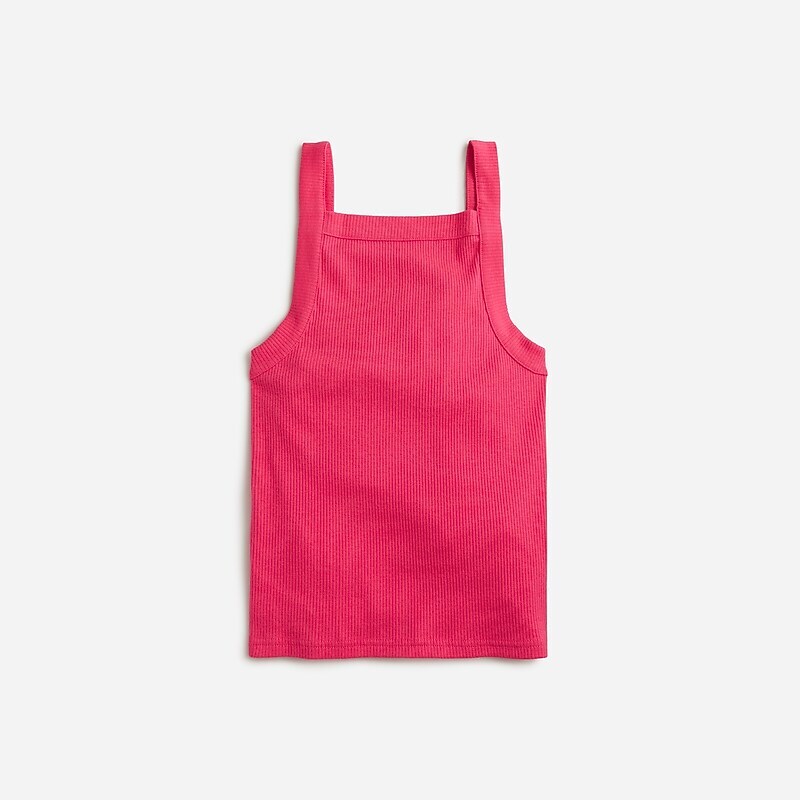 J.Crew Vintage rib wide-strap tank top Rose Pink Factory Promo | 65MFSZOLD