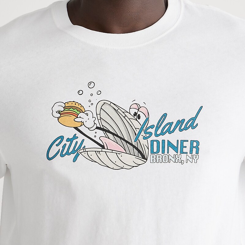 J.Crew Vintage-wash cotton City Island graphic T-shirt White City Island Graph Clearance | 45JDIBMHG