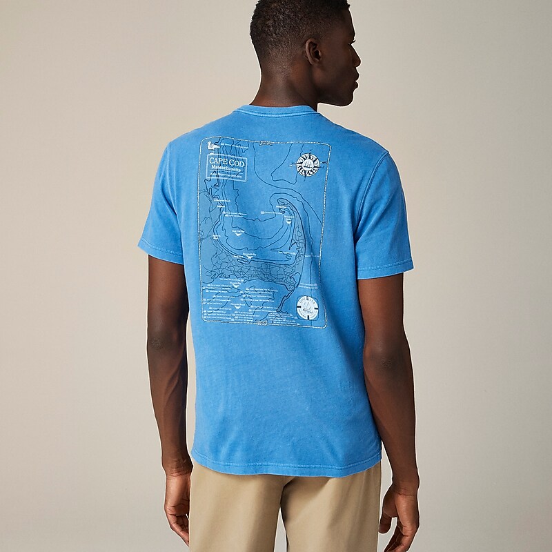 J.Crew Vintage-wash cotton graphic T-shirt Lagoon Blue Shipwrecks Outlet Online | 73SAXFIOE