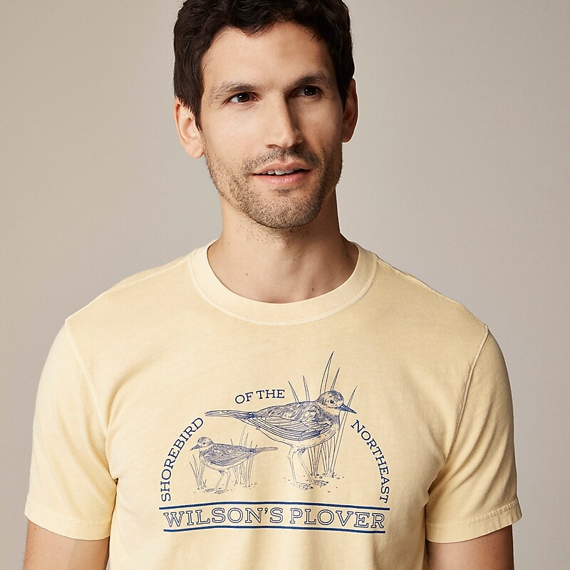 J.Crew Vintage-wash cotton graphic T-shirt Yellow Plover Graphic Sale | 23WQONMLB