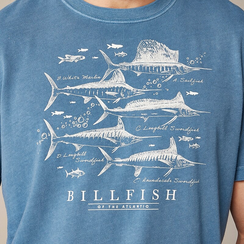 J.Crew Vintage-wash cotton graphic T-shirt Atlantic Billfish Graph Factory Promo | 69TJKXEFV
