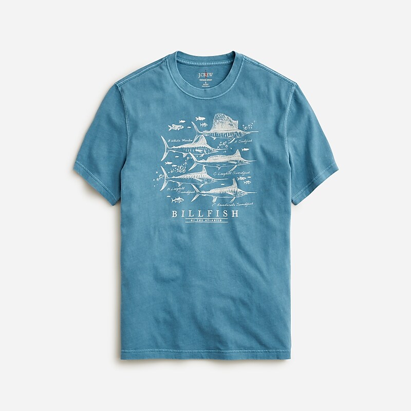 J.Crew Vintage-wash cotton graphic T-shirt Atlantic Billfish Graph Factory Promo | 69TJKXEFV