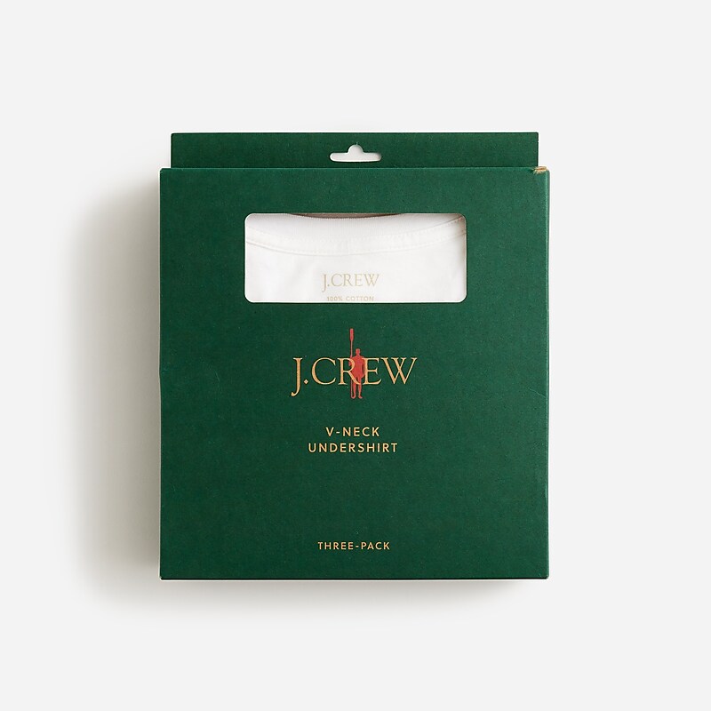 J.Crew V-neck undershirts three-pack White Factory Promo | 68QXYVWEU