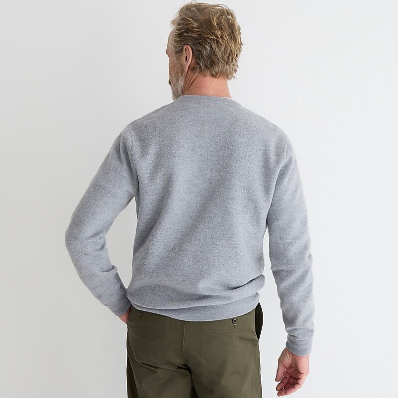 J.Crew Wallace & Barnes boiled merino wool crewneck sweatshirt Hthr Grey Factory Outlet | 59EGVFSZI