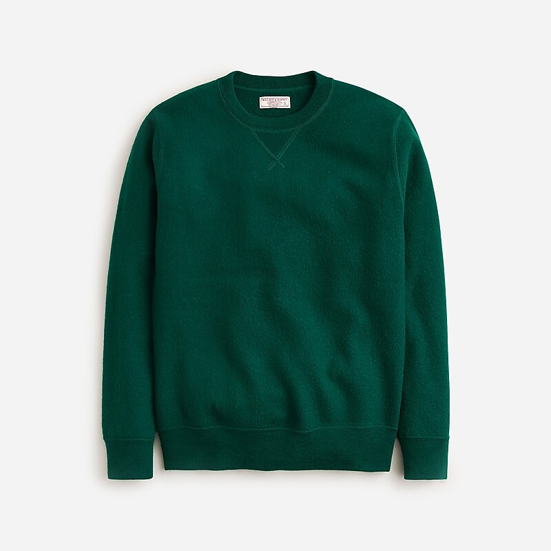 J.Crew Wallace & Barnes boiled merino wool crewneck sweatshirt Green Sale | 25TUARJIN
