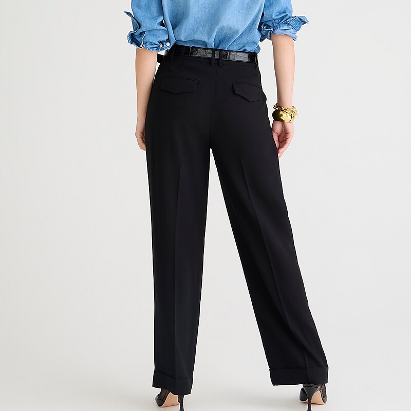 J.Crew Wide-leg essential pant in city crepe Black Sale | 23CIEANFS