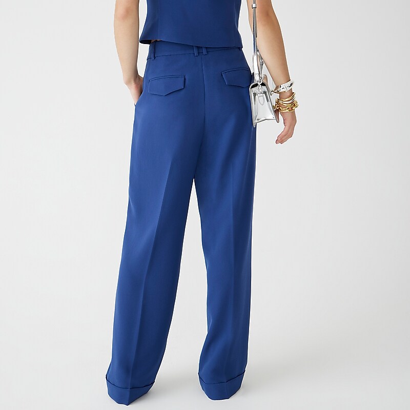J.Crew Wide-leg essential pant in city crepe Navy Online | 09NDOEBGP
