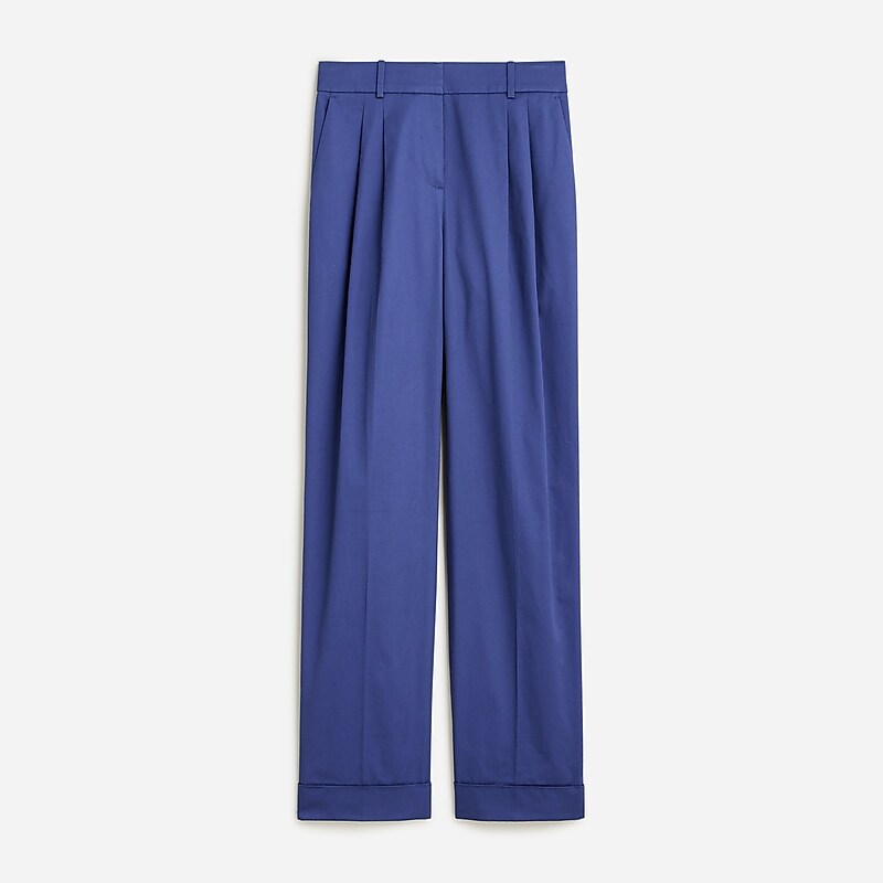 J.Crew Wide-leg essential pant in lightweight chino Navy Online | 82LQCVTXK