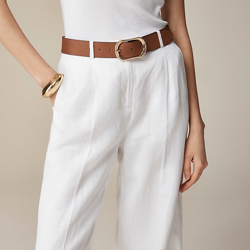 J.Crew Wide-leg essential pant in linen White Online | 07FOSTHBX