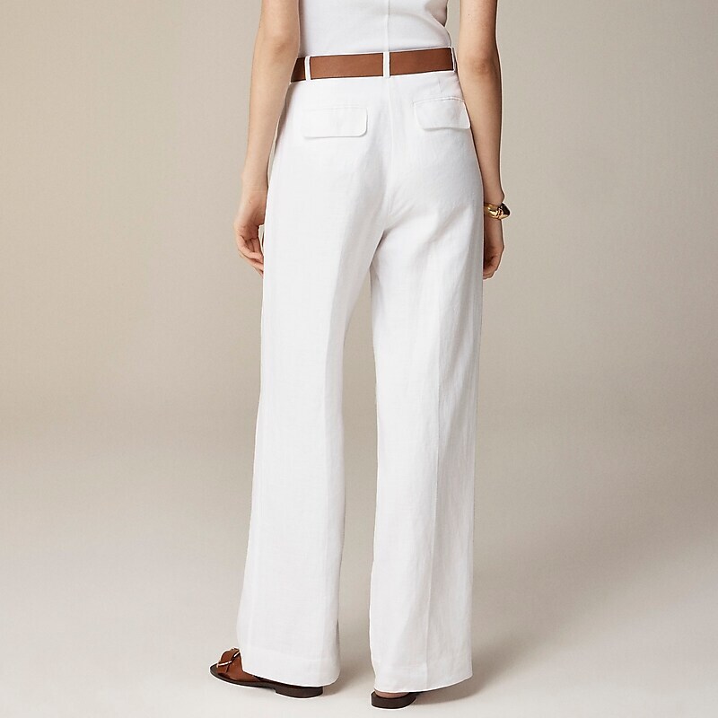 J.Crew Wide-leg essential pant in linen White Online | 07FOSTHBX