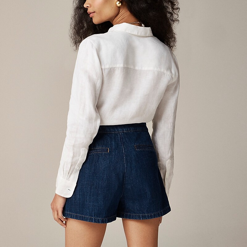J.Crew Wren slim shirt in Baird McNutt Irish linen White Clearance | 41ILUOJCY