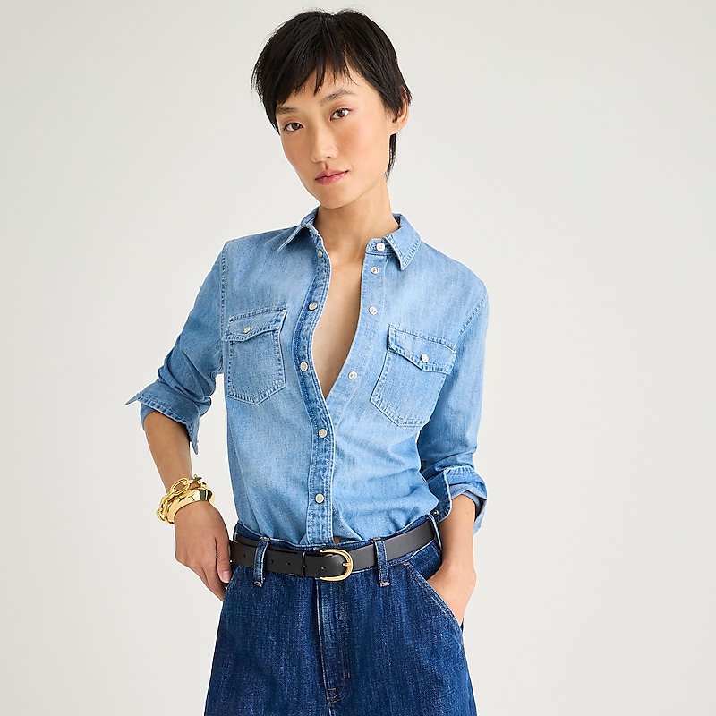 J.Crew Wren slim western chambray shirt Callie Wash Online | 86AIRXUEY