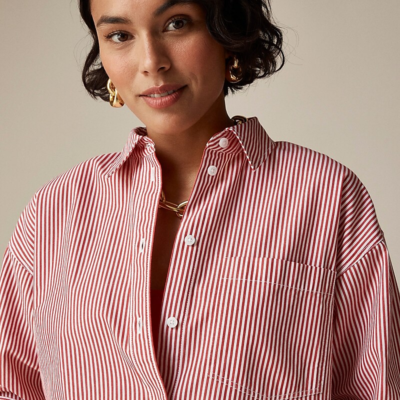 J.Crew Étienne oversized shirt Vintage Red Stripe Online | 86EXWQFMA