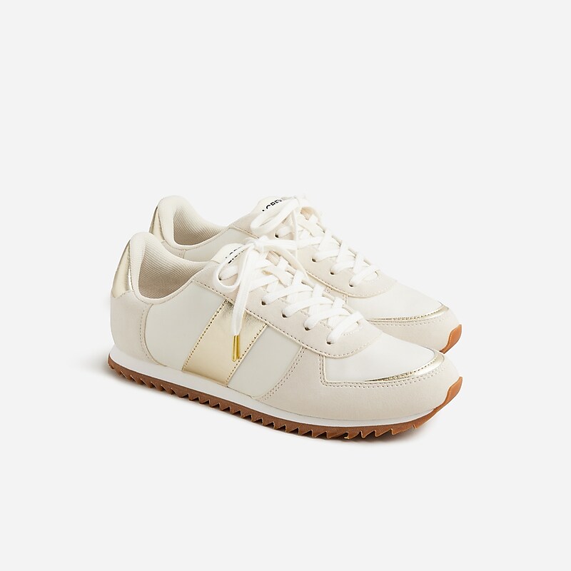 J.Crew trainers in metallic colorblock Mountain Ivory Gold Online | 87EFJURDP